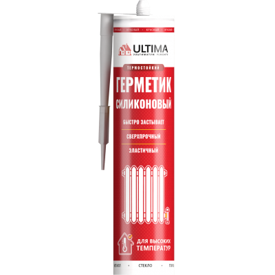 Герметик силиконовый термостойкий ULTIMA High Temp, красный, 240 мл