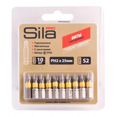 Бита 1/4" PH2х25мм SILA с цветной маркировкой