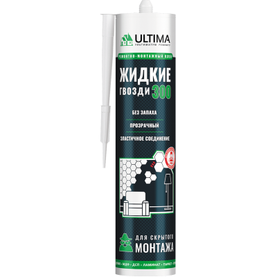 Клей для скрытого монтажа ULTIMA 300 прозрачный, 300г